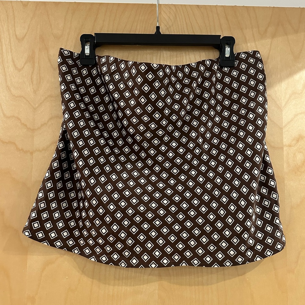 Reformation White and Brown Bubble Mini Blouse